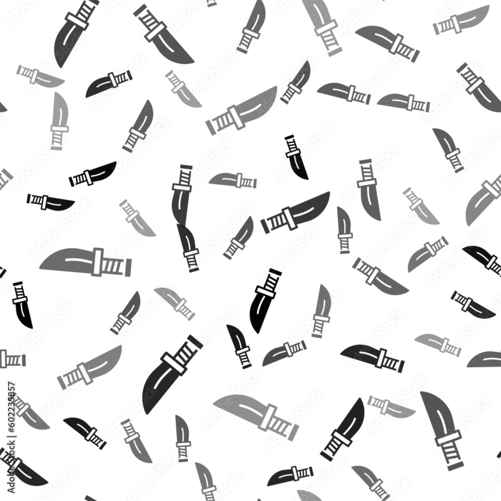 Black Dagger icon isolated seamless pattern on white background. Knife icon. Sword with sharp blade. Vector Black Dagger icon isolated seamless pattern on white background. Knife icon. Sword with sharp blade. Vector