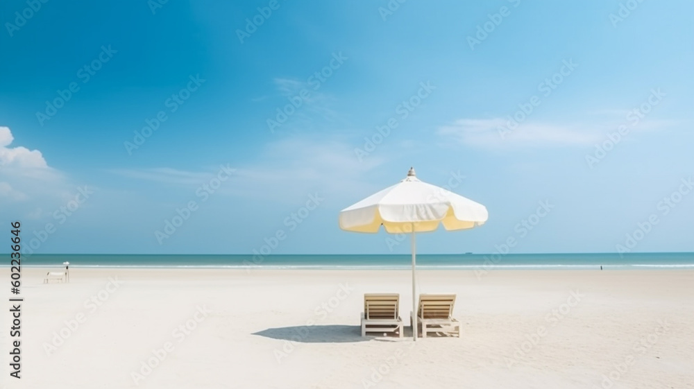 Obraz premium Sunset sea beach. Created with generative Ai technology.