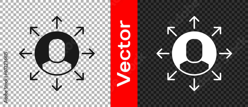 Black Multitasking manager working icon isolated on transparent background. Vector