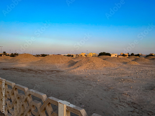Burial mounds near the road in Bahrain photo