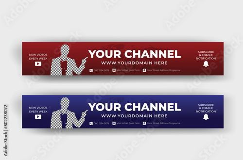 Vector corporate unique YouTube cover template, Business YouTube banner channel art or cover template design