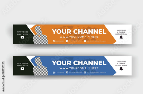 Corporate YouTube Channel template or cover photo design, professional Creative Business YouTube Thumbnail with social media service for you