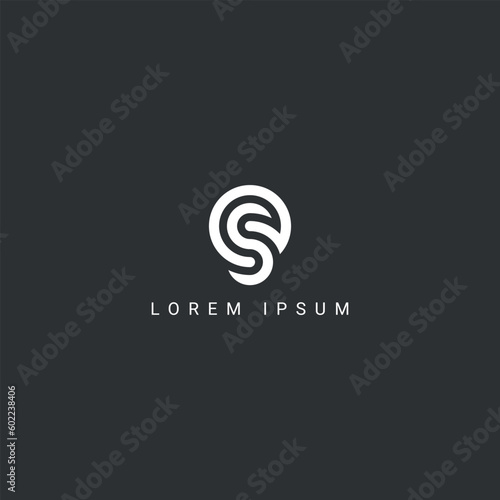 Abstract minimal letter ES SE icon logo vector symbol.