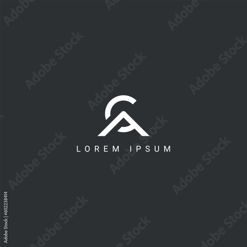 Abstract minimal letter CA AC icon logo vector symbol.