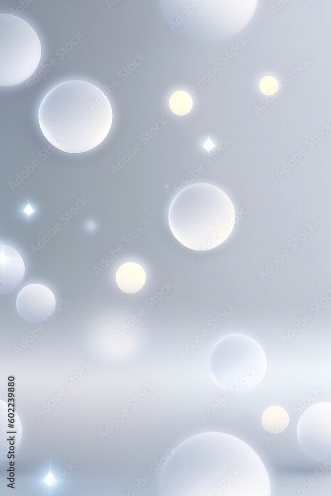 Dreamy Grey And White Glowing Circles Wallpaper