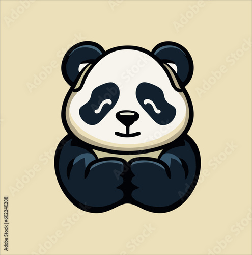 Panda animal illustration design, in cartoon style