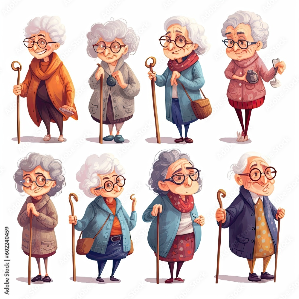 Old Women Character Multiple Poses And Expressions Collection this-75-year-old-woman-is-an-example-for-all-of-us-youtube