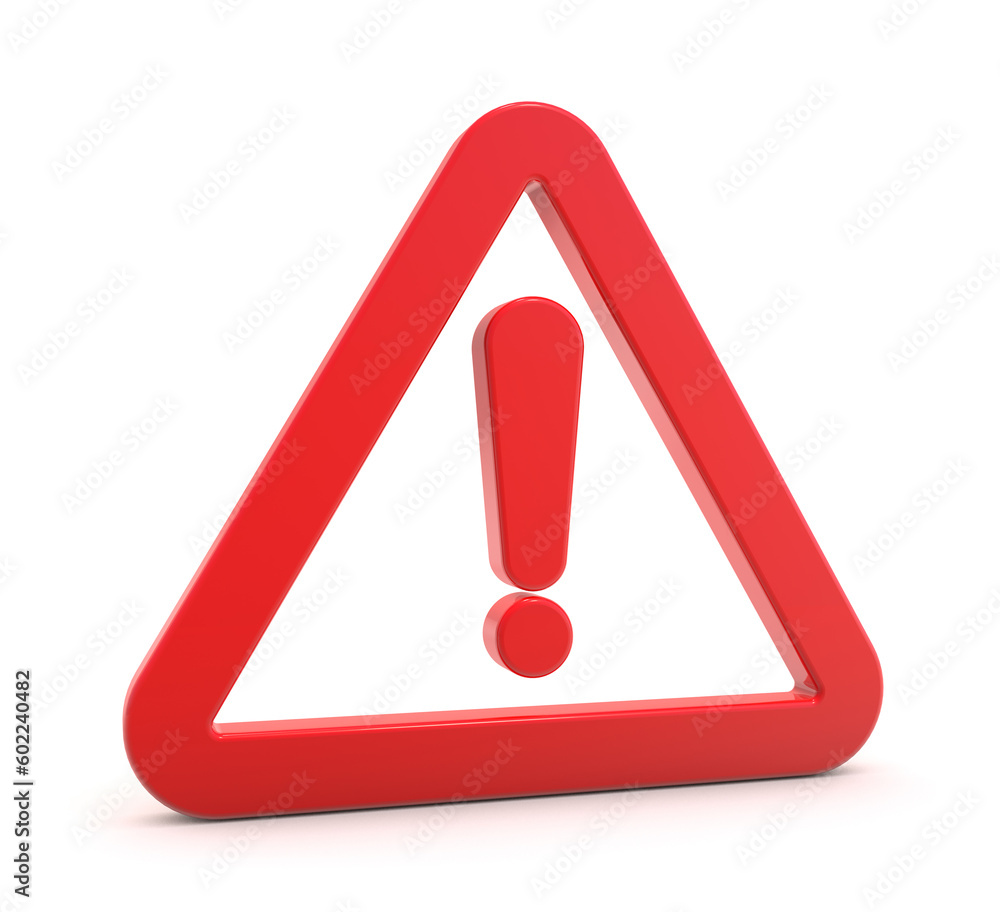 Caution shape 3d isolated on white background. triangle warning sign 3d illustration. Caution shape 3d isolated on white background. triangle warning sign 3d illustration.