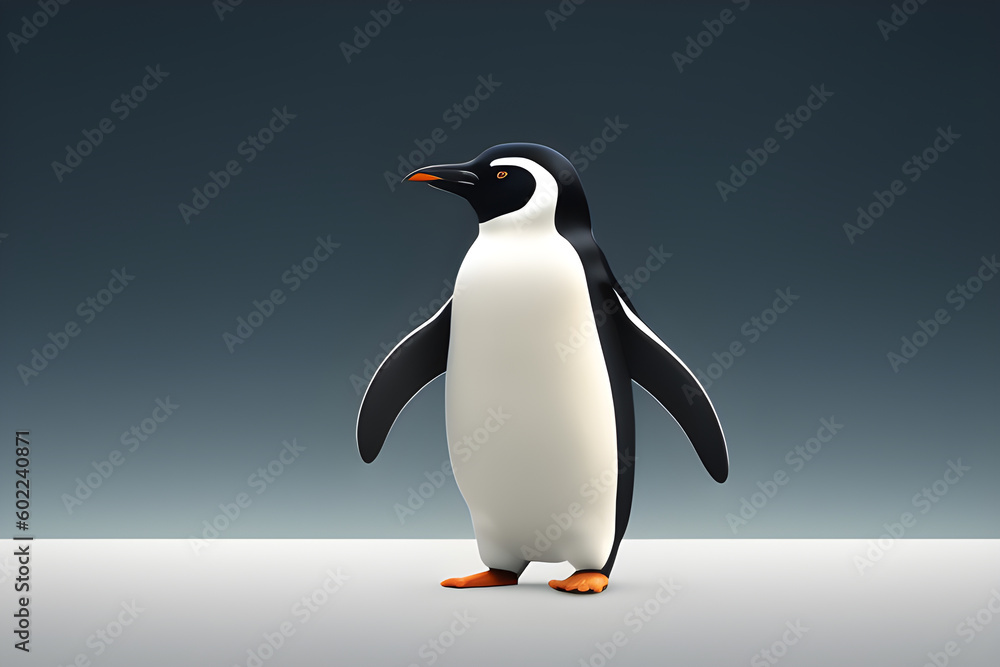 Obraz premium Penguin on the background. Generative AI