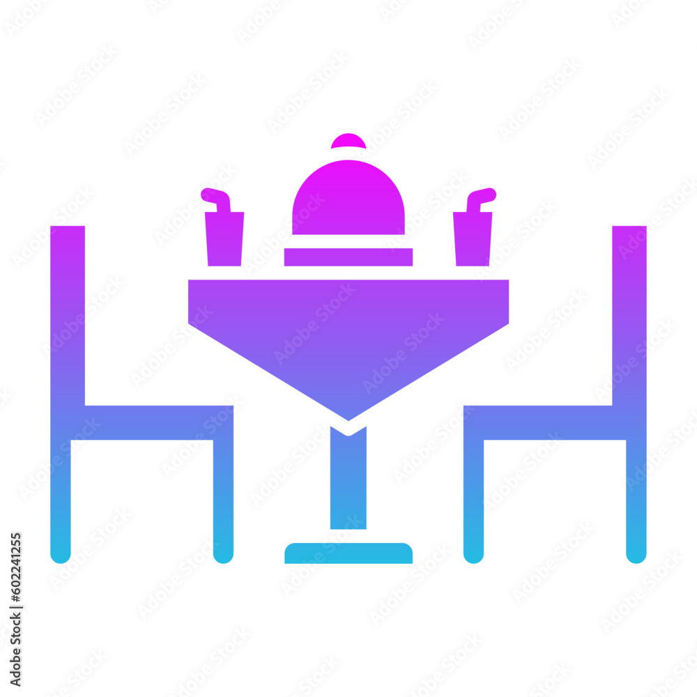 Dining table Glyph Gradient Icon Dining table Glyph Gradient Icon