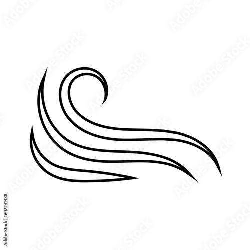 Fototapeta Naklejka Na Ścianę i Meble -  Wind icon vector. weather illustration sign. Wave symbol or logo.