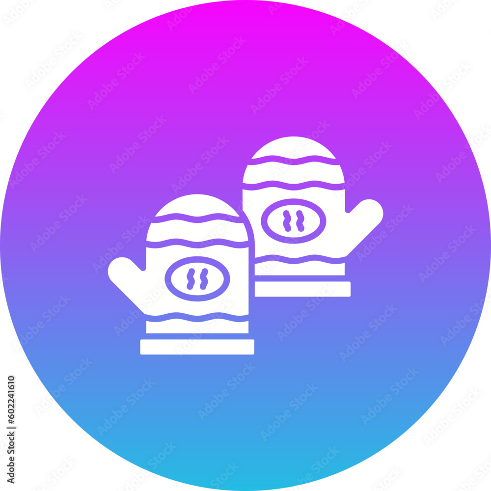 Oven mitts Gradient Circle Glyph Inverted Icon Oven mitts Gradient Circle Glyph Inverted Icon