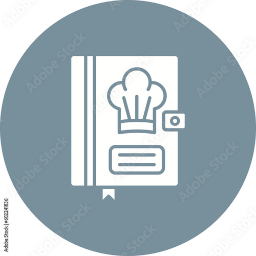 Cook book Multicolor Circle Glyph Inverted Icon