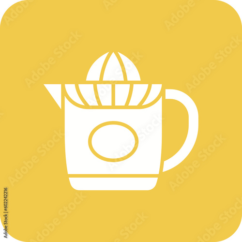 Orange squeezer Multicolor Round Corner Glyph Inverted Icon