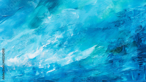 青い抽象的な油絵の背景　Generative AI © AYANO