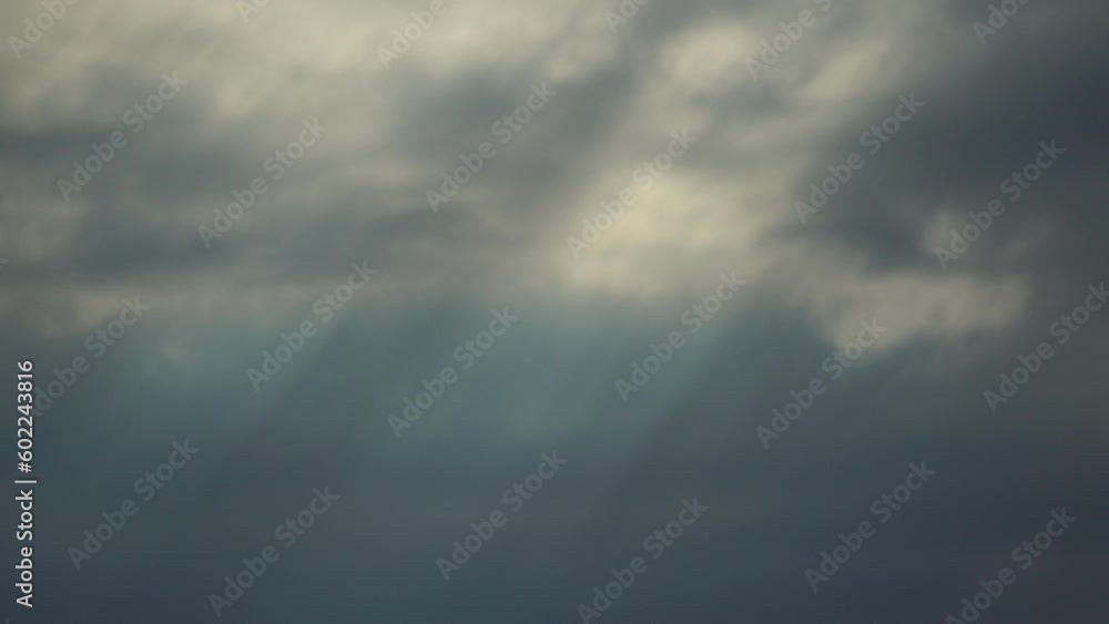 heavy clouds and sunbeams over sea. Gloomy seascape and heavy clouds, horizon, skyline heavy clouds and sunbeams over sea. Gloomy seascape and heavy clouds, horizon, skyline