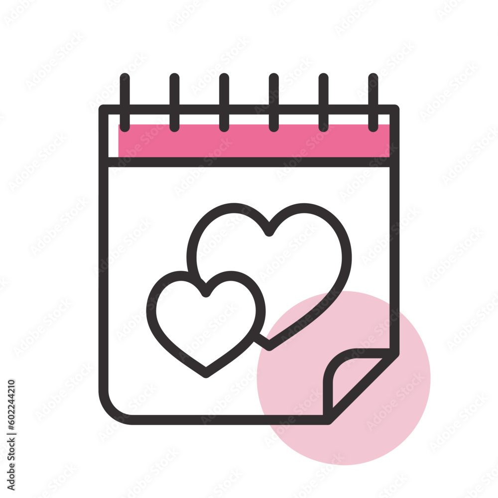 Wedding calendar chalk isolated vector icon Wedding calendar chalk isolated vector icon