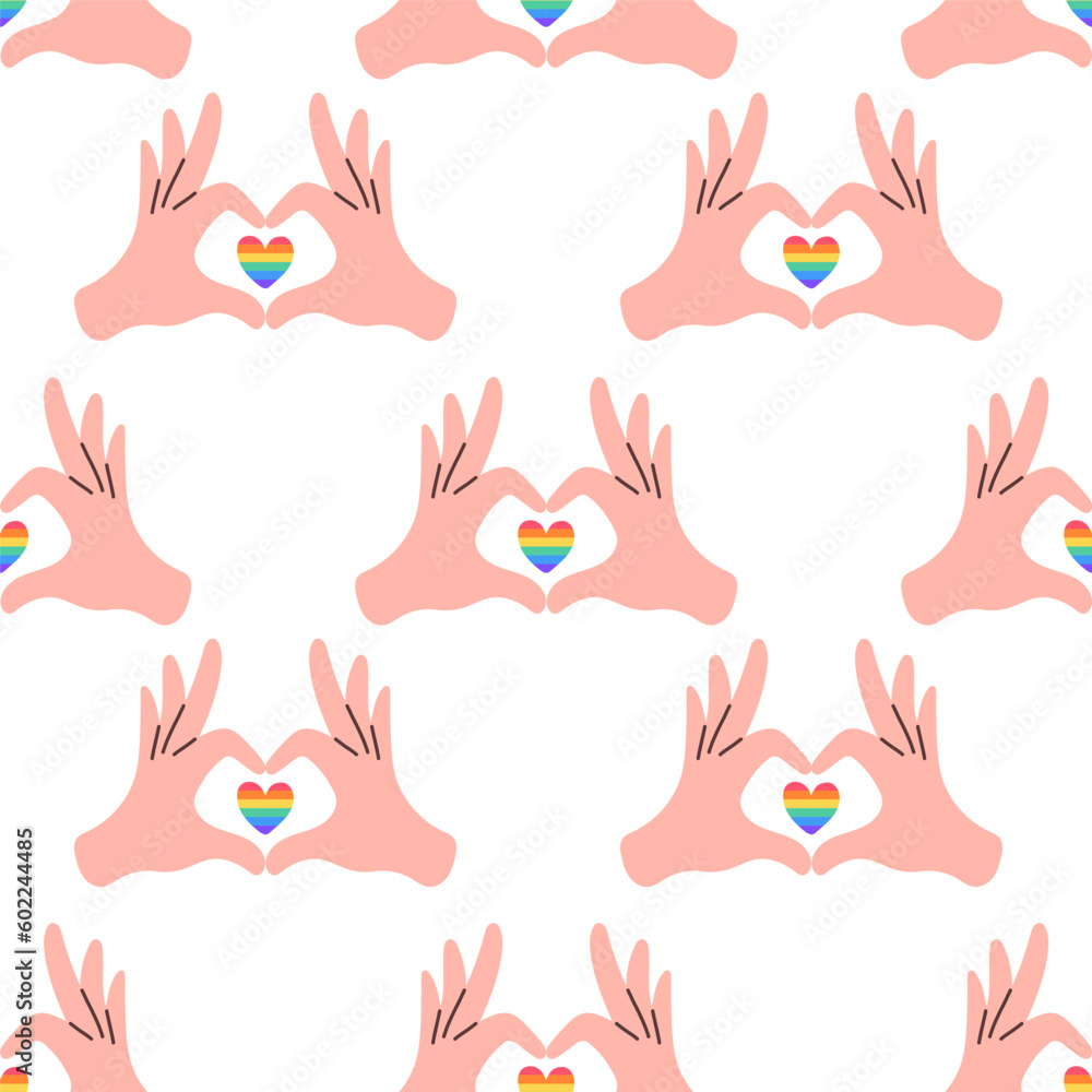 Fototapeta premium LGBT seamless pattern. Symbol of the LGBT community. LGBT pride or Rainbow elements. LGBT flag or Rainbow flag.