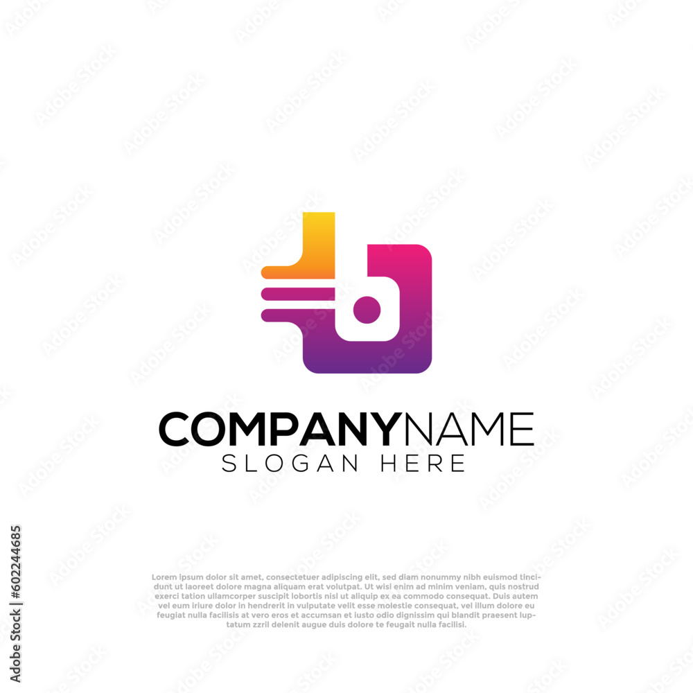 Vector gradient B letter logo Vector gradient B letter logo