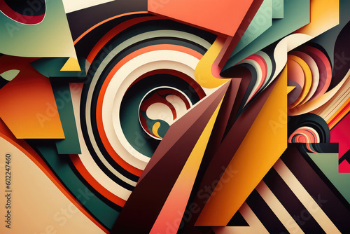 Wallpaper Mural funky art in abstract geometric shape Torontodigital.ca