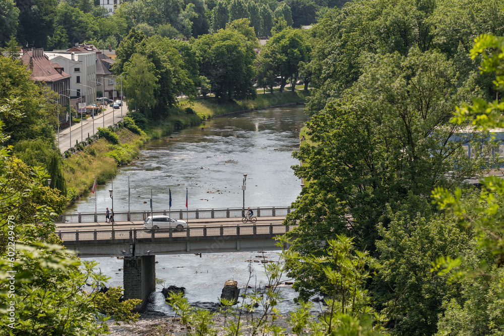 Bridge of Friendship over Olza River, Poland and Czech Republic border