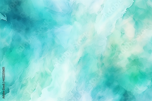 Abstract brush painted sky fantasy pastel cyan watercolor background, Decorative soft cyan paper texture, Acrylic shinny cyan flowing ink grunge texture, soft cyan splash abstract cyan background,Acry