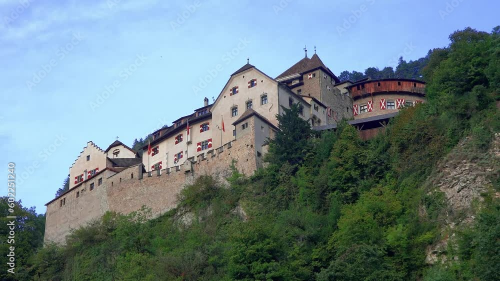 Vaduz , Liechtenstein - September, 2022: Vaduz Castle. The official residence of the Prince of Liechtenstein. Old Royal Palace against a cloudy sky. A landmark of Liechtenstein and Switzerland. Vaduz , Liechtenstein - September, 2022: Vaduz Castle. The official residence of the Prince of Liechtenstein. Old Royal Palace against a cloudy sky. A landmark of Liechtenstein and Switzerland.