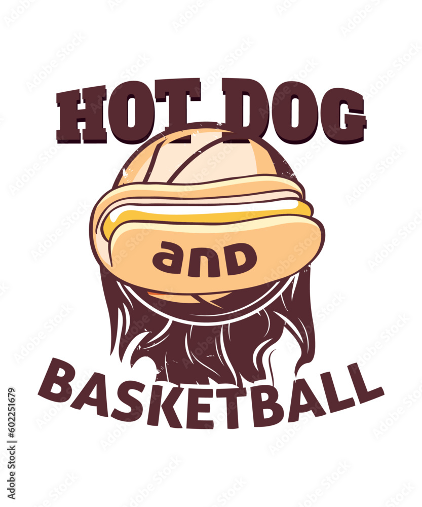 Hot Dog And Basketball Design, Hot Dog T-shirt Hot Dog And Basketball Design, Hot Dog T-shirt
