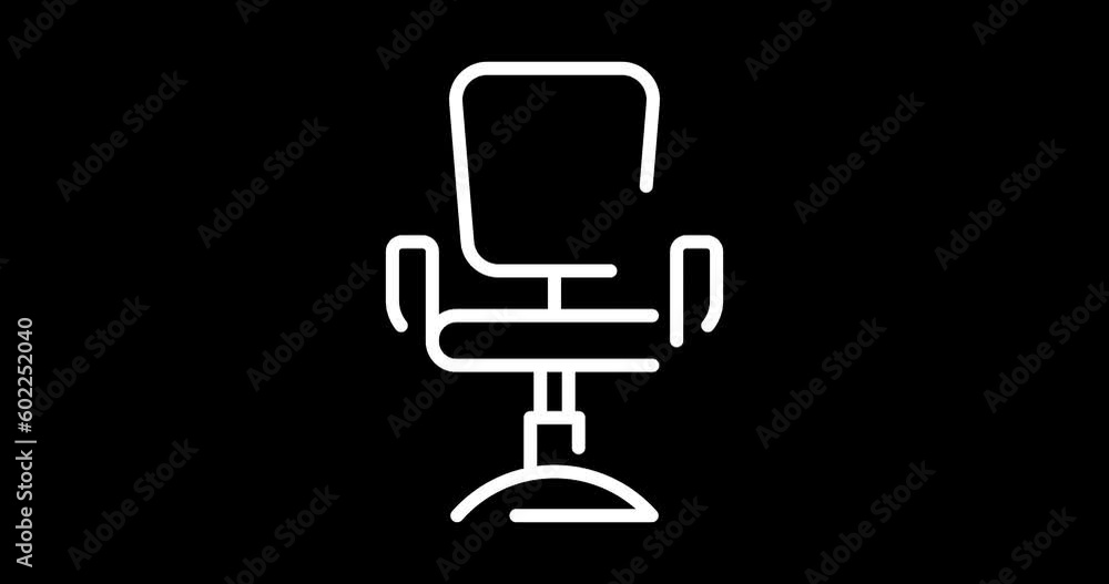 barber chair animated outline icon with alpha channel. barber chair 4k video animation for web, mobile and ui design barber chair animated outline icon with alpha channel. barber chair 4k video animation for web, mobile and ui design
