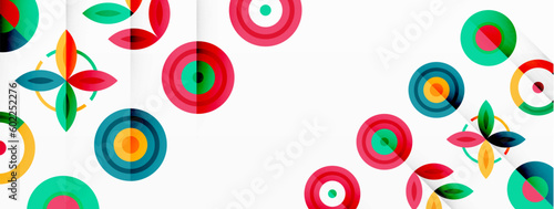 Colorful circles in a grid composition abstract background. Design for wallpaper, banner, background, landing page, wall art, invitation, prints, posters