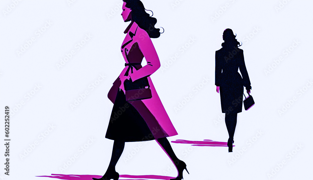 chic woman walking(Generative AI) chic woman walking(Generative AI)