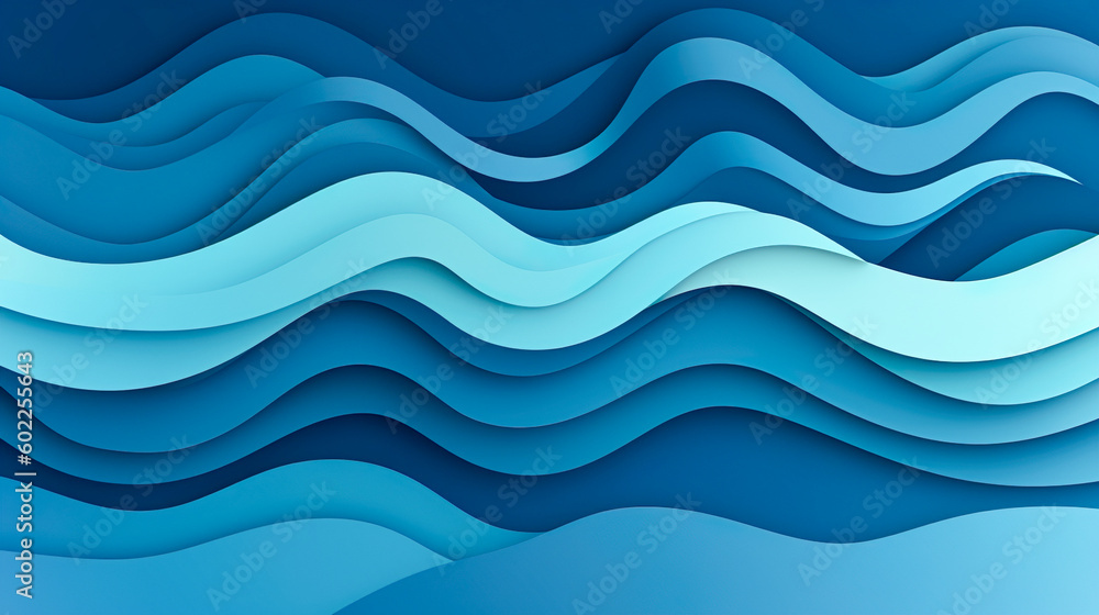 ペーパークラフト風の波状の背景 Generative AI ペーパークラフト風の波状の背景 Generative AI