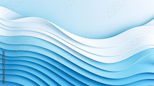 ペーパークラフト風の波状の背景　Generative AI