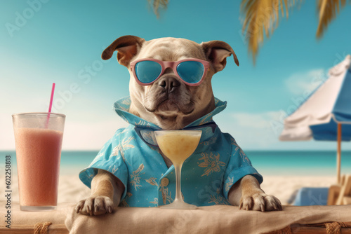 og Days of Summer: Canine Fun in the Sun at the Beach - Generative AI © Ezio Gutzemberg