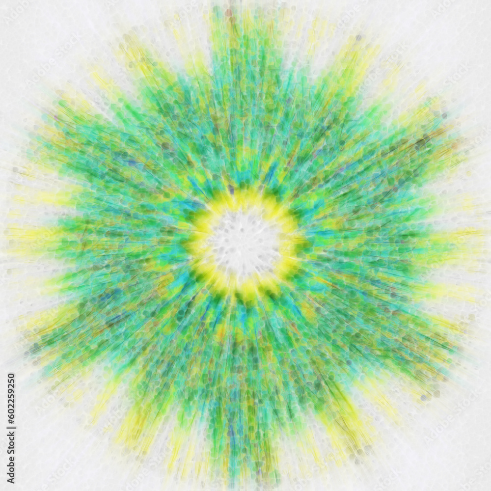 Obraz premium Spirograph style overlapping colourful pattern and design on a plain white background
