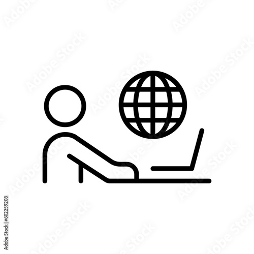 remote work outline vector icon remote work stock vector icon for web, mobile app and ui design