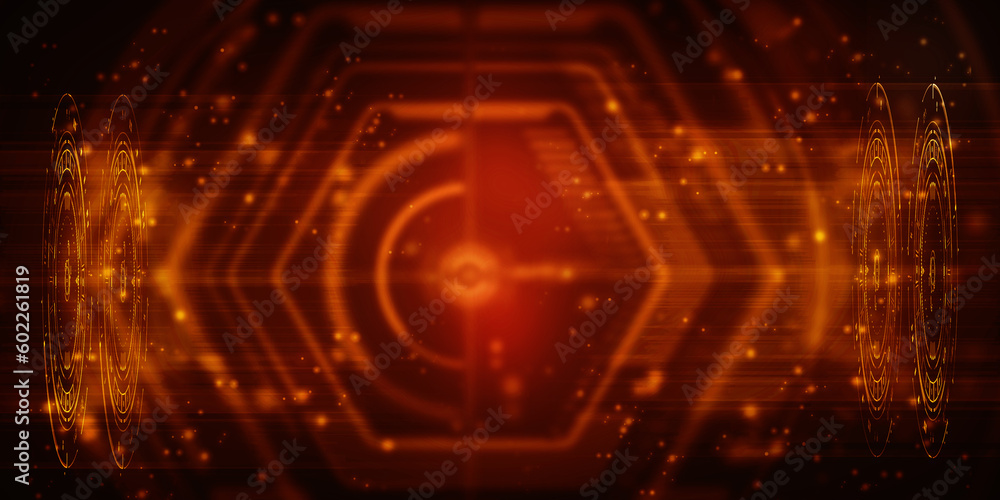 Obraz premium 2d illustration Abstract futuristic electronic circuit technology background