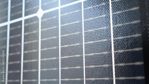 Portable folding solar panel. Close-up.