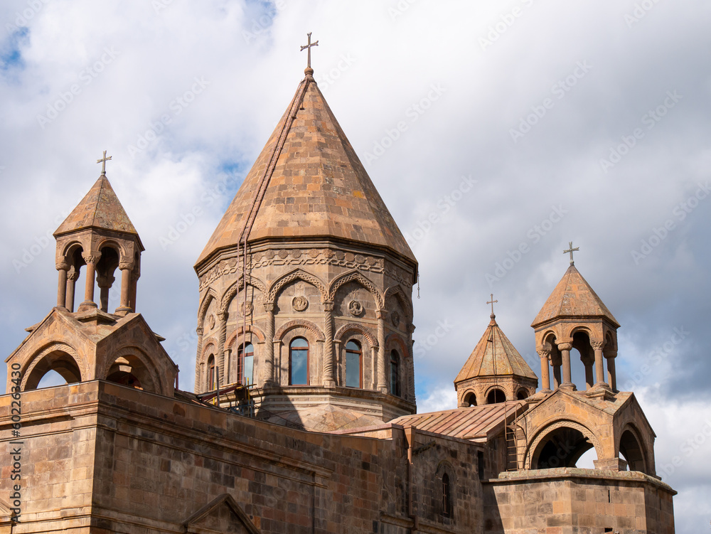 Fototapeta premium Etchmiadzin Cathedral, Armenia on a bright winter morning