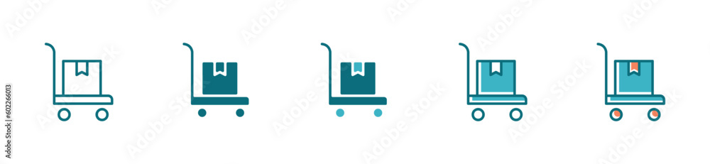 simple hand cart delivery package icon vector shipping service for web and app template design simple hand cart delivery package icon vector shipping service for web and app template design