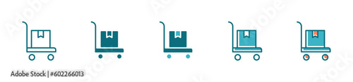 simple hand cart delivery package icon vector shipping service for web and app template design