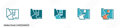 Hand holding package box illustration delivery icon vector simple design 