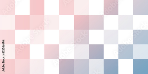 Abstract Tiled Surface Pattern, Squares Colored in Random Shades of Pink, Blue and White - Wide Scale Geometric Mosaic Texture - Colorful Minimalist Modern Style Vector Background Design