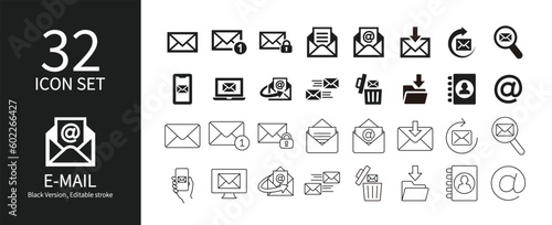 Icon set related to e-mail