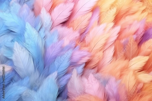 Pastel color feather abstract background  Generative AI