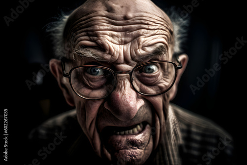 Funny old man who is extremely angry and outraged Generative AI © Mihai Zaharia