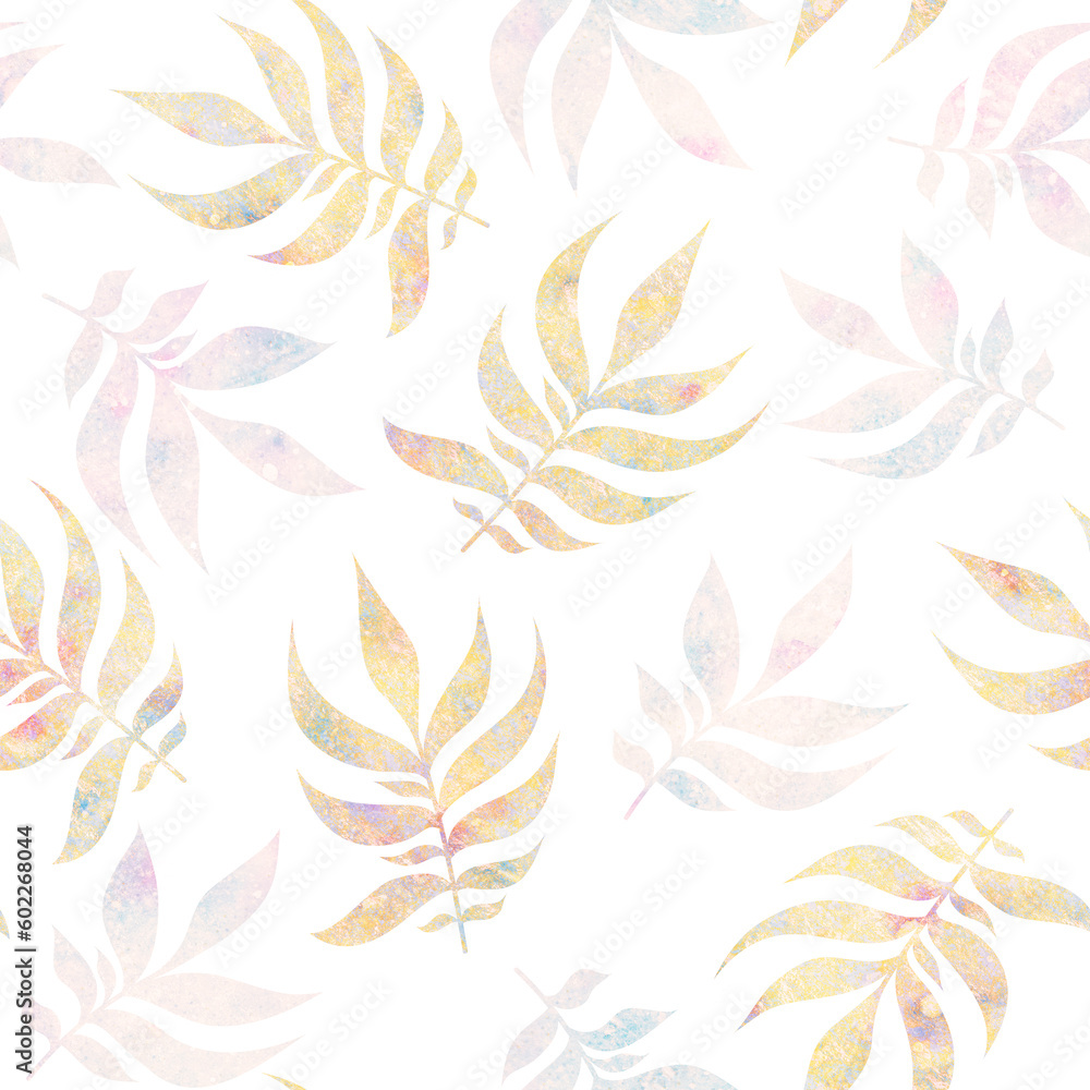 Seamless pattern with floral ornament. Raster illustration for design, wrapping, packaging. Printing on fabric and paper. Seamless pattern with floral ornament. Raster illustration for design, wrapping, packaging. Printing on fabric and paper.
