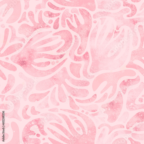 Seamless pattern with abstract ornament. Raster illustration for design, wrapping, packaging. Watercolor style.