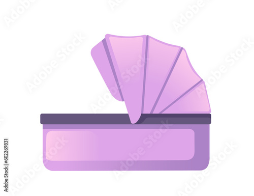Pink color baby carriage vector illustration isolated on white background
