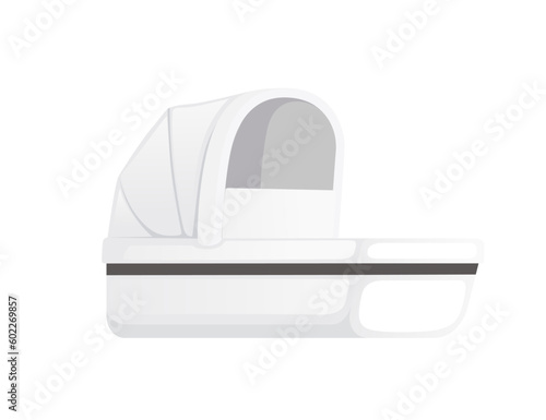 White color baby carriage vector illustration isolated on white background
